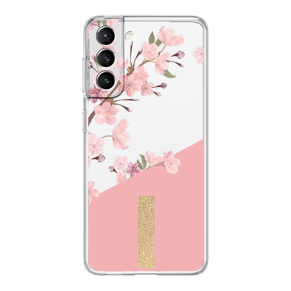 Phone Case For Samsung Galaxy S24 Plus S23 S22 S21 S20 FE Ultra 5G S10 S10E S9 Clear Silicone Cover Golden Letter Flower Art