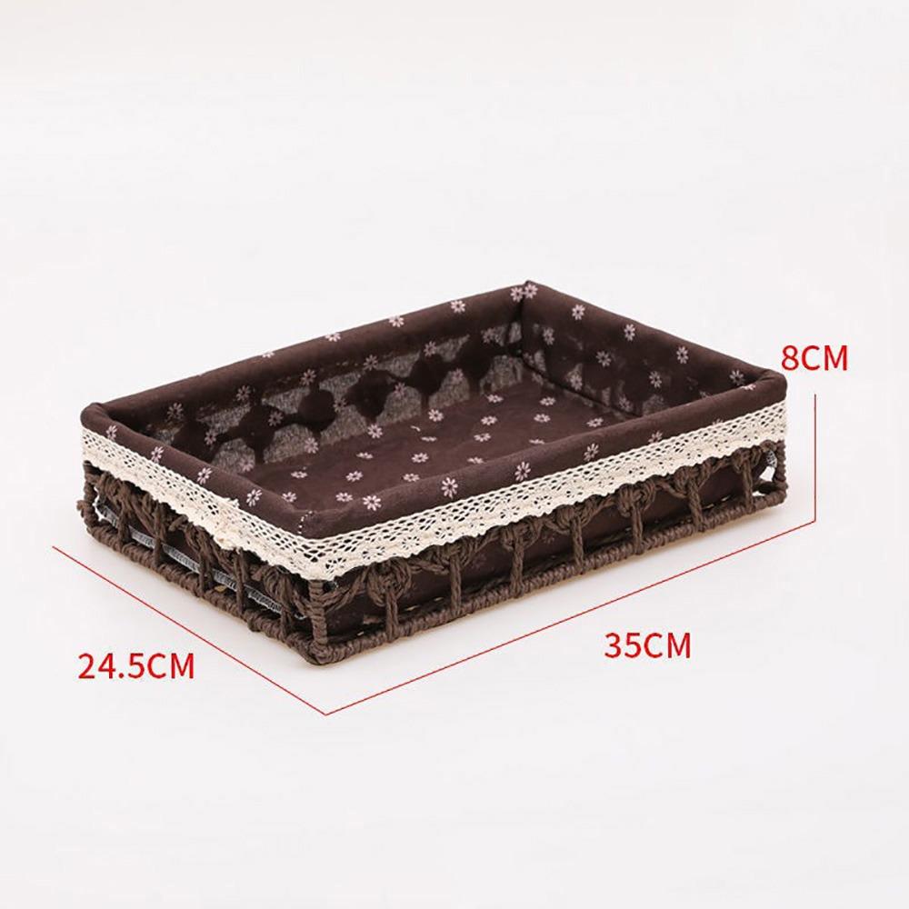 Creative Multicolor Storage Basket Multi-porpose Flower Pattern Storage Tray Weaving Multi-size Storage Box Home Decoration