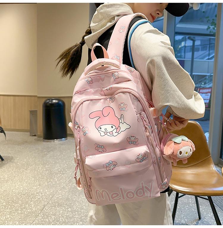 Sac à dos pour enfants à grande capacité avec imprimé mignon transfrontalier pour collège - Sac de voyage léger pour femmes