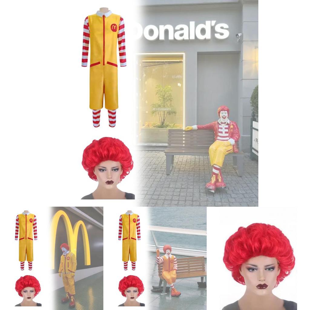 Costume Cosplay Mcdonalds Corporation in Poliestere ed Elastan per Bambini e Adolescenti