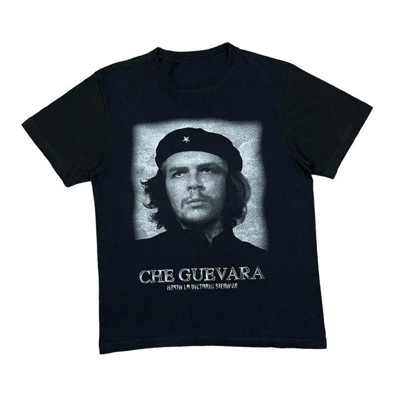 

New Che Guevara American Vintage Loose Red Short-sleeved Men s T-shirt for Summer 2025 4XL