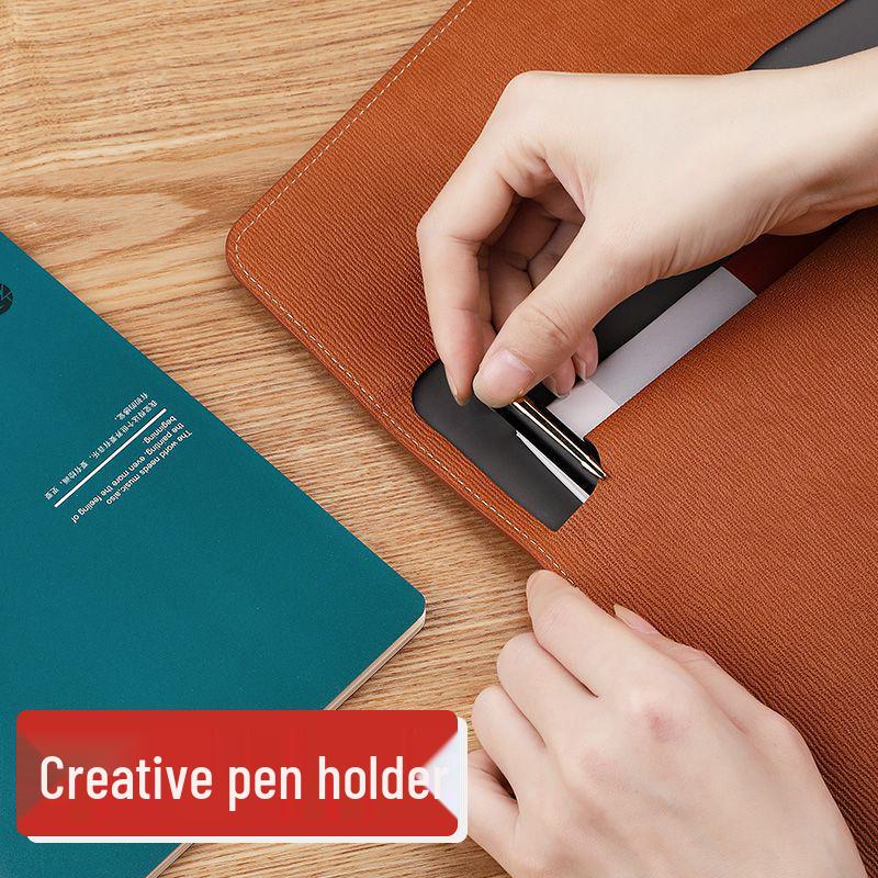 A4 Leather Korean Style Large Capacity Magnetic Snap File Folder