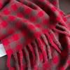 Winter Fashion Cashmere Red Plaid Design Scarf Men Women Warm Thicken Shawls Scarves Bufanda Tassel Poncho Echarpe Stoles