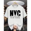 Europäische Größen Herren Freizeit Sommer T-Shirt - "NYC New York" Grafik, Orange, Kurzarm, Rundhals, Leicht & Atmungsaktiv