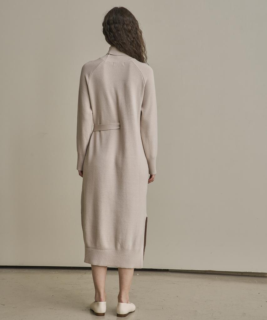 Kkeulle Asymmetrical Knit Dress_Oatmeal