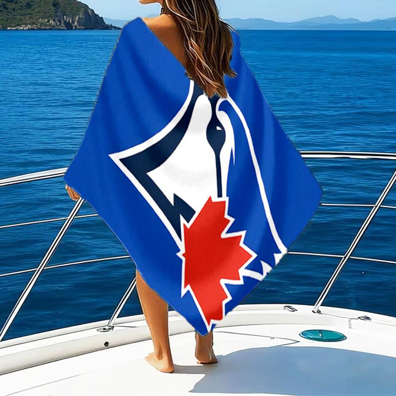 1pc Toronto Blue Jays Beach Towel, Beach and Seaside Swimming Pool Equipment, Fashion Pattern, Rectangular, Travel Essentials