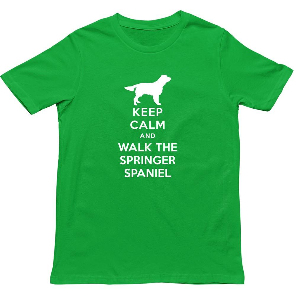 Keep Calm And Walk The Springer Spaniel T ShirtFunny Spaniel Dog Lover Gift Top S