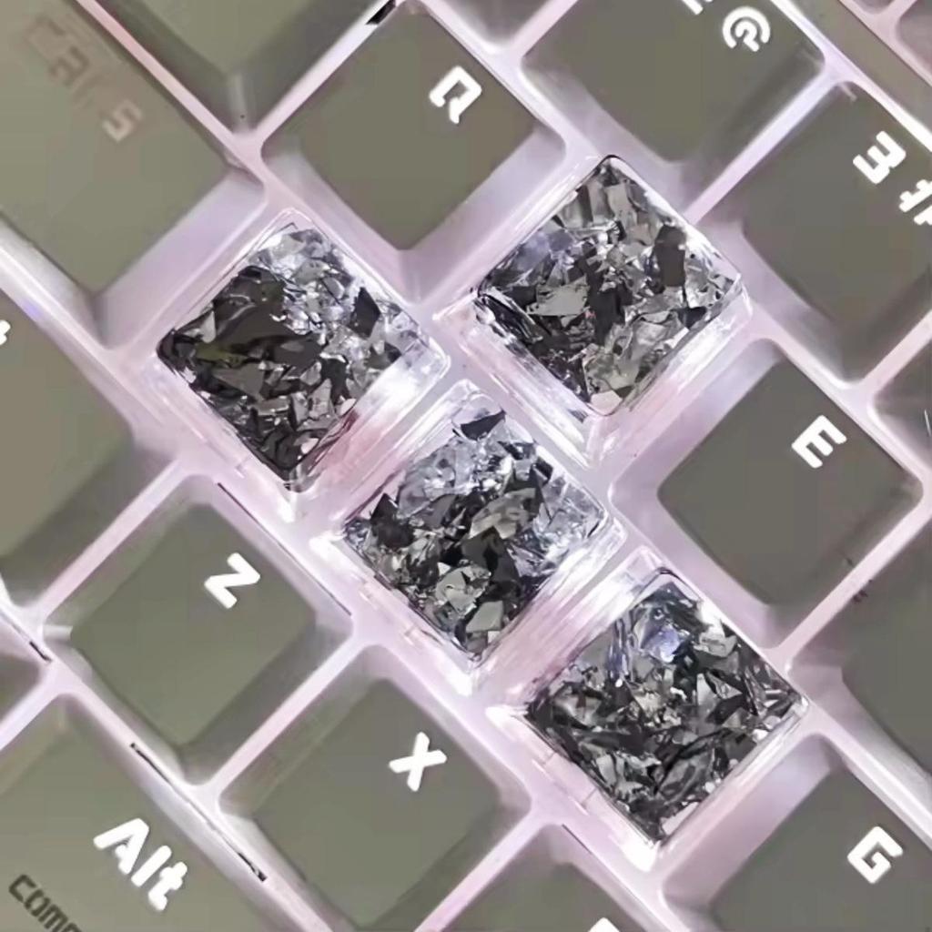 Translucent Resin Shell Paper Keycaps for Mechanical Keyboards