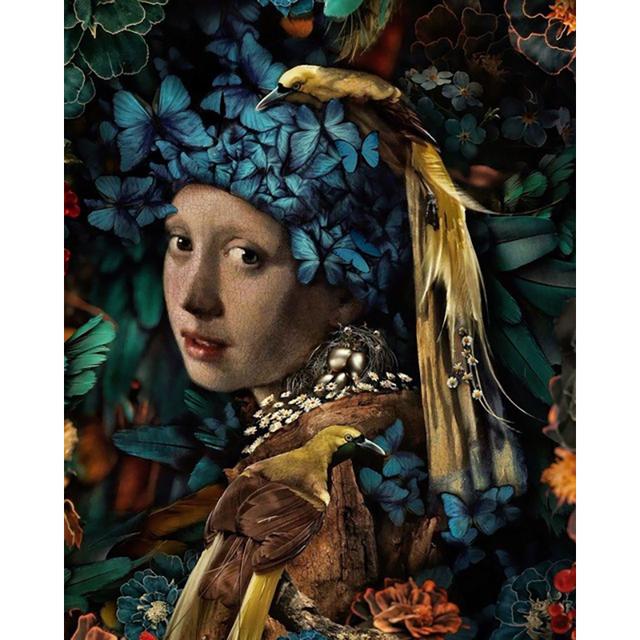 5D DIY diamantová malba Zvířecí květina Africká dáma Plná Kulatá Diamantová mozaiková nálepka Diamantový křížový steh Domácí dekorace