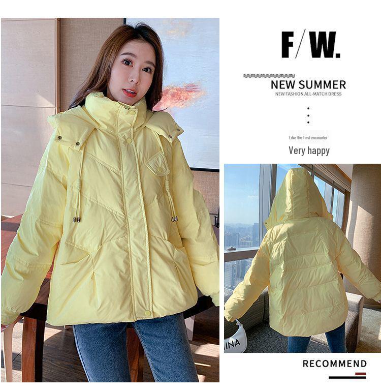 Women's Short White Duck Down Jacket - Korean Style, Wash-Free, Warm & Thick for Winter