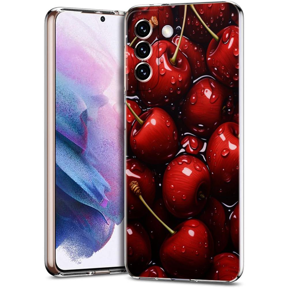 Cherries Cherry Fruit Phone Case For Samsung Galaxy S24 Ultra S23 FE S22 S20 S21 5G S10 S9 Plus S10E S8 Silicone Clear Cover