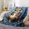 1Pc Cartoon Print Flannel Blanket, High Quality Comfortable for All Seasons, Home Decor, Warmth and Comfort, Perfect for Christmas Birthday Gift