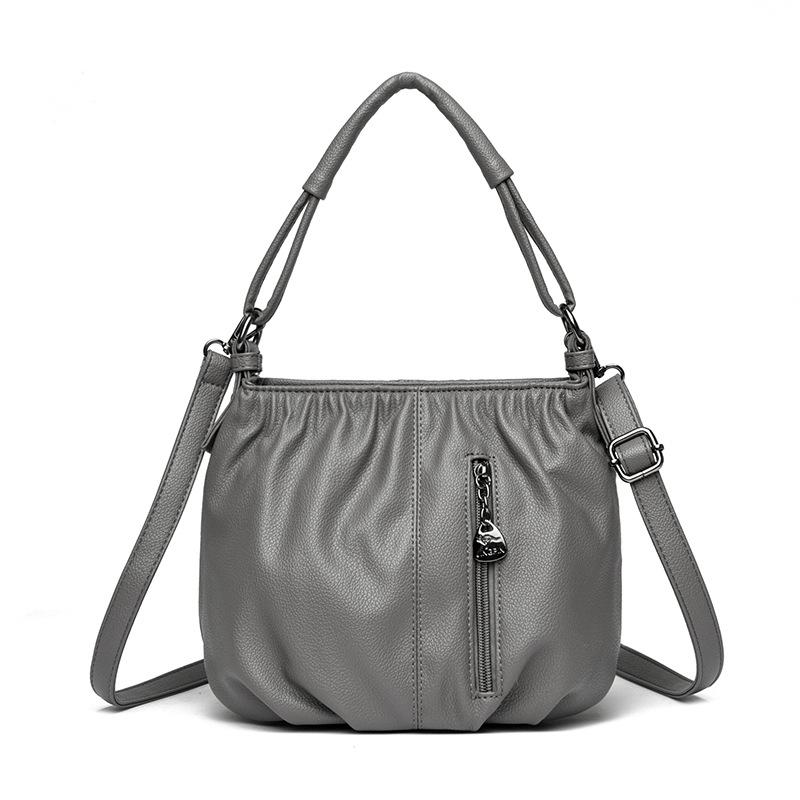 Retro Crossbody Single-shoulder Bag Large Capacity Simple and Fashionable Hand-held Bucket Bag