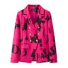 Blazer a tinta unita e a quadri da donna, Giacca da completo in misto cotone poliestere stile urbano, Blazer da pendolare per l'ufficio