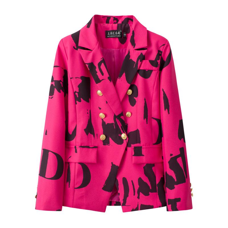 Blazer a tinta unita e a quadri da donna, Giacca da completo in misto cotone poliestere stile urbano, Blazer da pendolare per l'ufficio