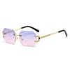 Luxurious High Quality Sunglasses for Women Eye Protection Rimless Ultraviolet-proof Sunglasses Glasses Men Outdoor Use Beach Travel Eyeglasses