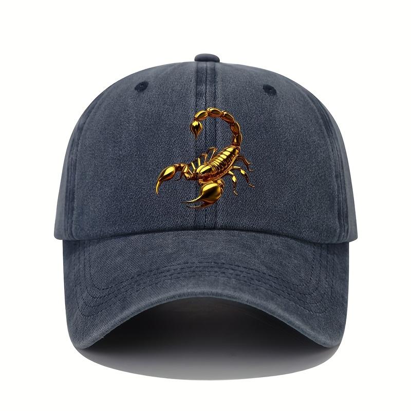 Golden Scorpion Printed Baseball Hat Retro Lightweight Washable Hat Adjustable for Men