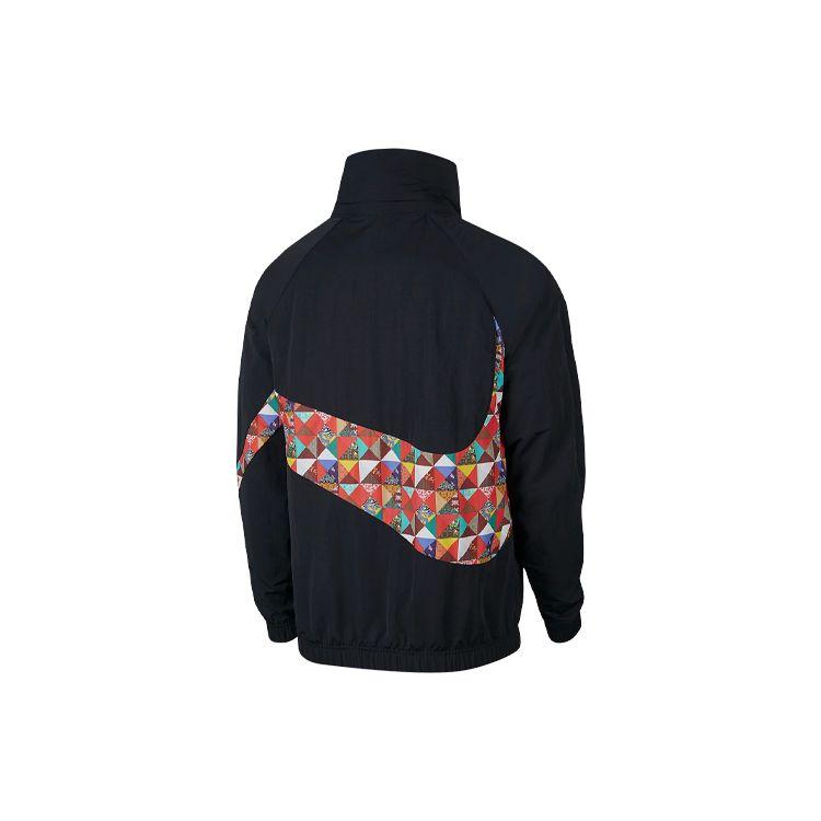 Nike Big Swoosh Logo Color-Blocked Sports Jacket Men Outerwear Black CI7690-010