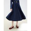 Lanzis Retro High-Waist A-Line Denim Skirt
