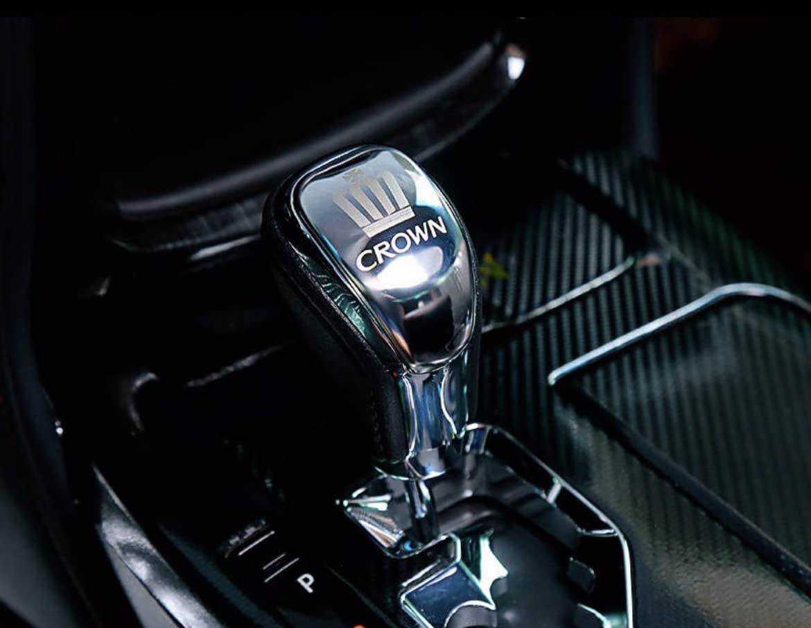 Series Crown Stainless Steel Shift Knob Cover Custom Interior CROWN Meister Available in 3 Colors and 6 Types [210 Exclusive] Garnish, Silver, Parts,
