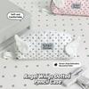 Polka Dot Print Pencil Case Shell Shape Pen Bag INS Stationery Storage Bag  Home Travel