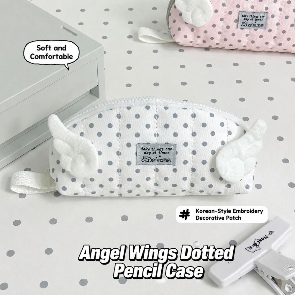 Polka Dot Print Pencil Case Shell Shape Pen Bag INS Stationery Storage Bag  Home Travel