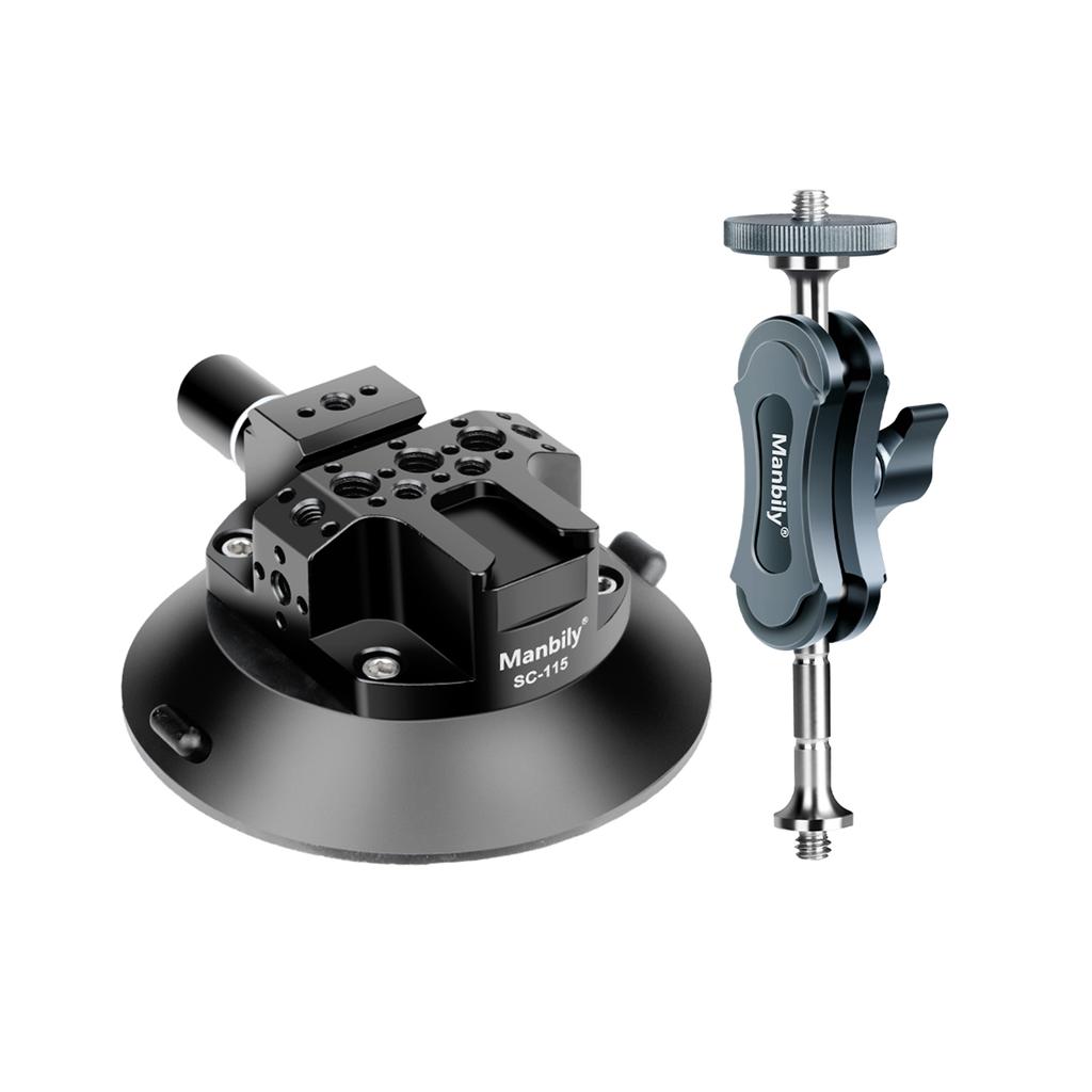 4.5 Inch Camera Suction Cup Mount with 360 degrees Rotatable Ballhead Arm Bracket 1 4 Inch Screw 3kg Load Capacity