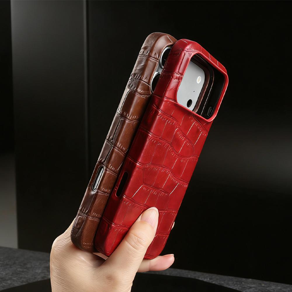 Premium Crocodile Leather Case For Iphone 17 Pro Max 16 14 15 Plus 16e 13 12 Mini 11 7 8 XR X XS Max Air Phone Case Back Cover