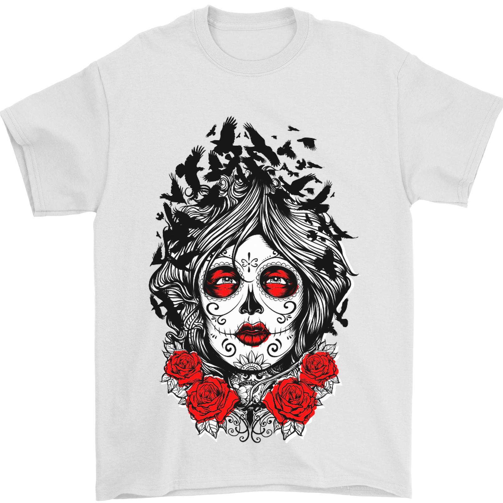 Day of the Dead Sugar Skull DOTD Mexico Mens T-Shirt 100% Cotton XXXL