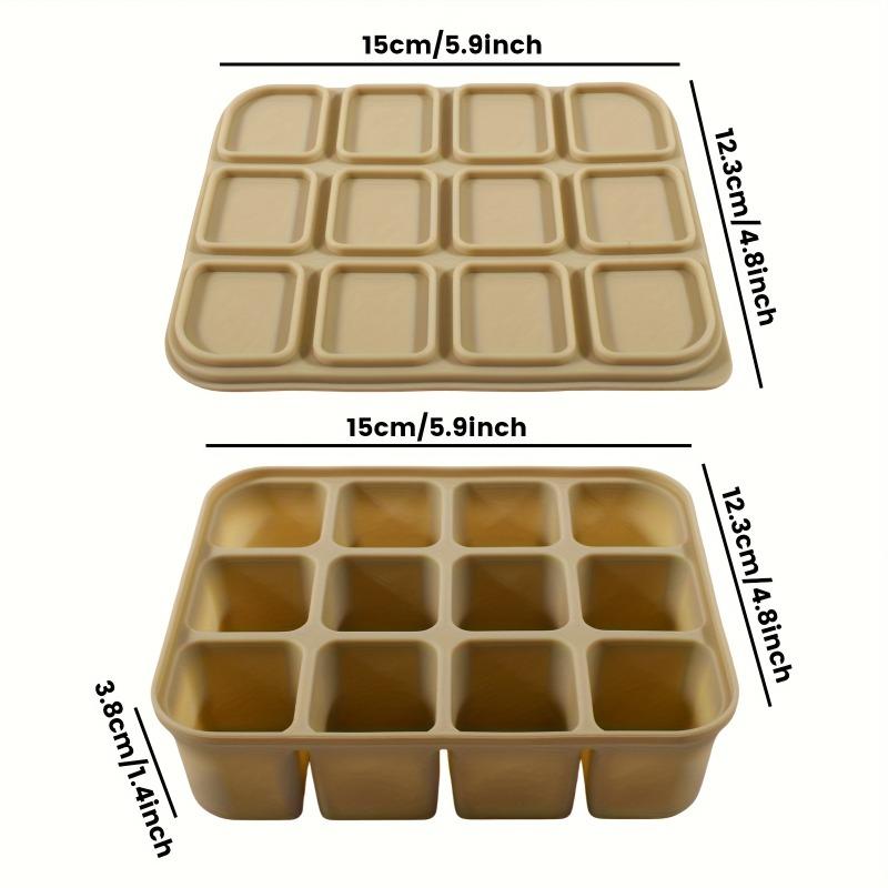 2PCS [1 Mold+1 Lid] 12 Grid Covered Ice Cube Mold, Flexible Mold, Suitable for Ice Cube Making, Ice Cream Making, Reusable