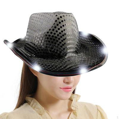 Cowboy Hat Light Up Fashion Cap for Holiday Celebration Nightclub Cosplay Gift
