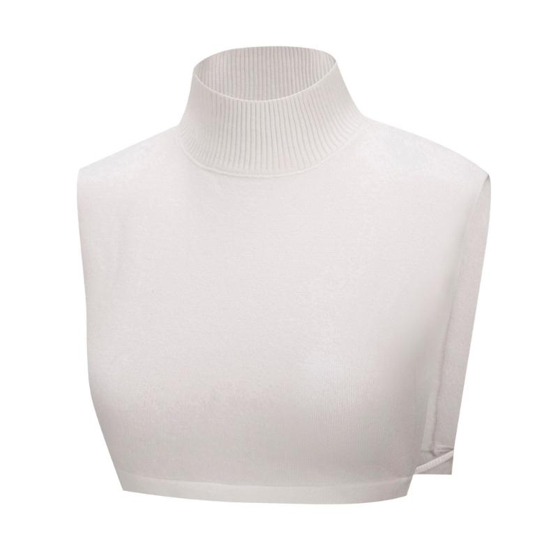 Ribbed Shawl For Women Winter False Collar for Women Neck Wrap Men Women Turtleneck Collar Ribbed Knitted Elastic белый