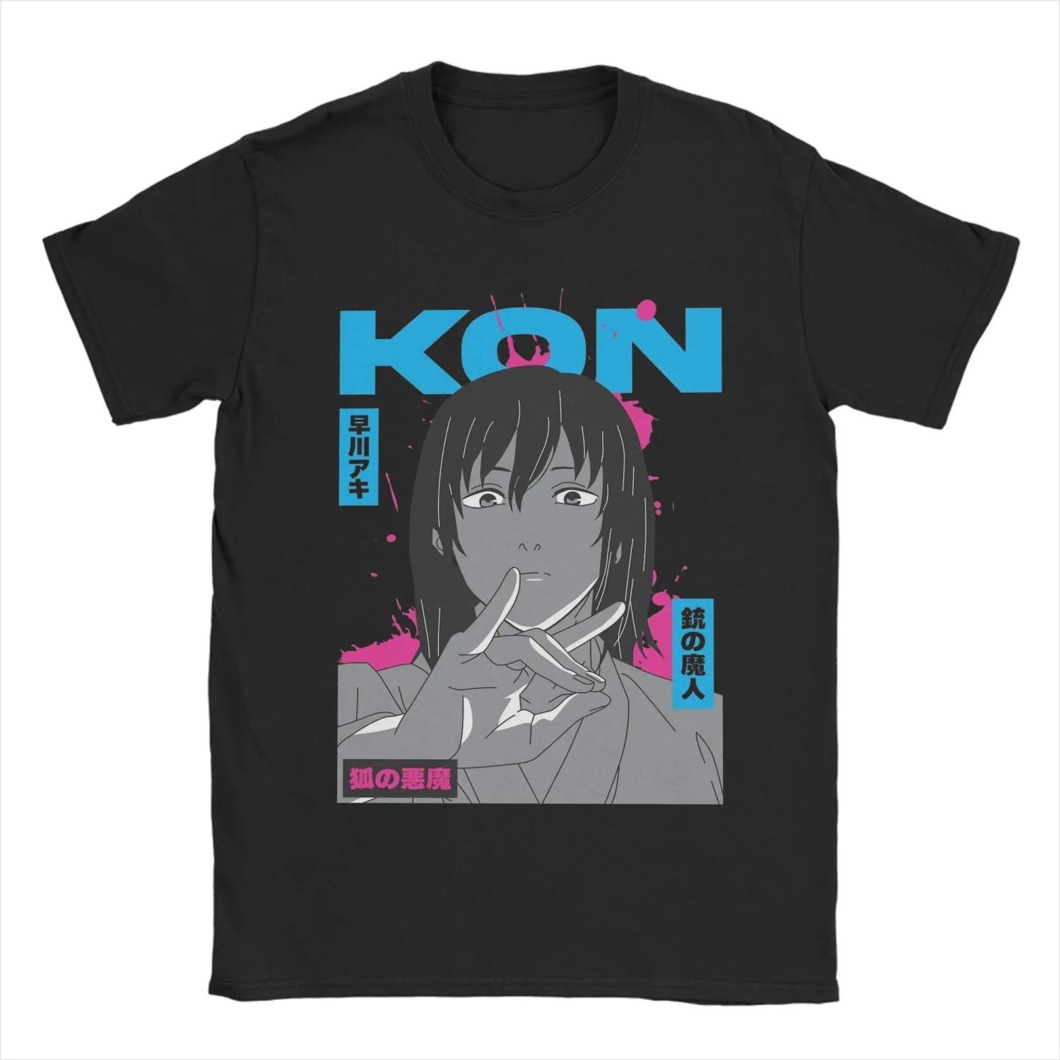 

Kon Technique Reze Chainsaw Japanese ga s T Shirts Novelty Tees Short Sleeve O Neck T-Shirt Cotton Plus Size Clothes S чёрный