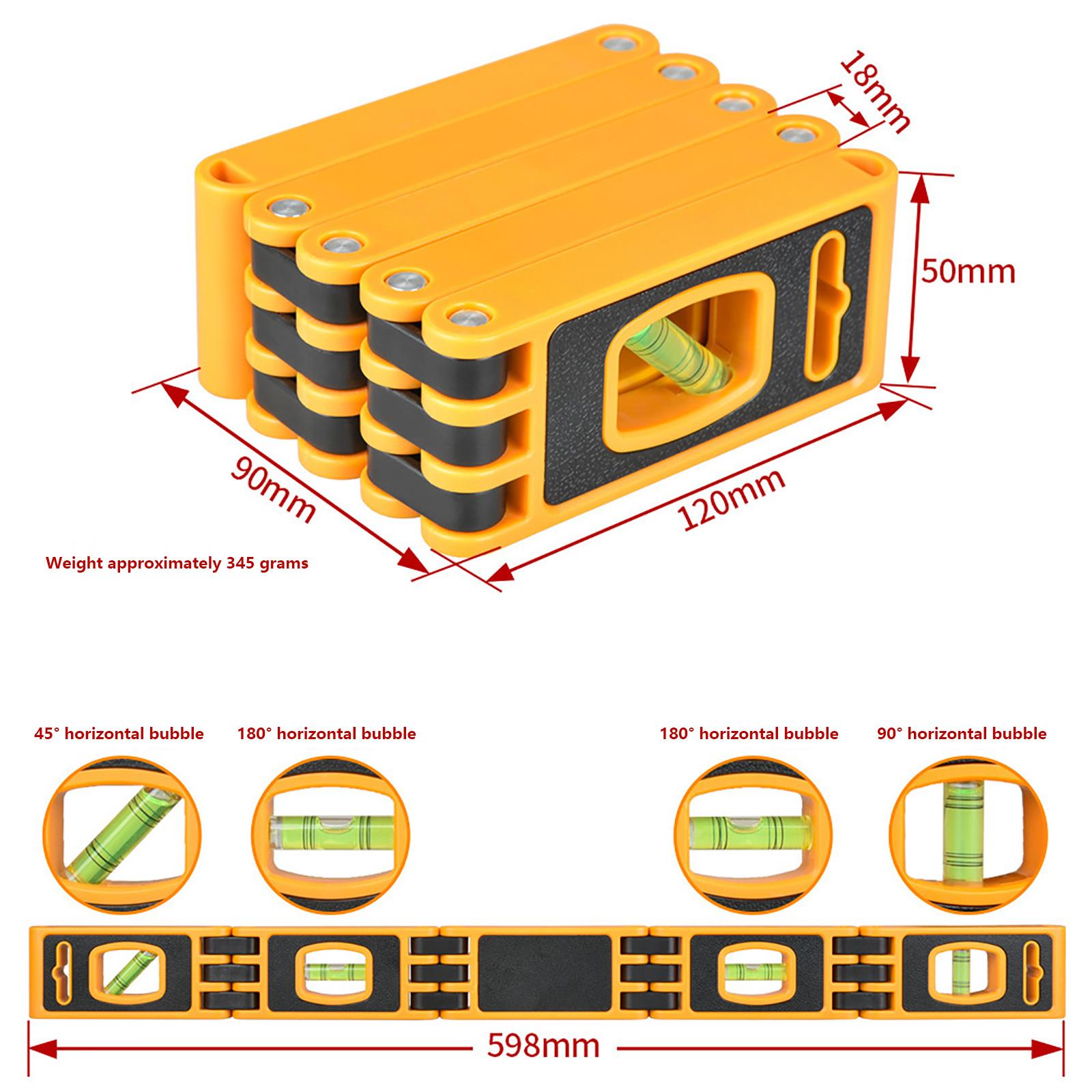

Foldable Aluminum Level Tool High Accuracy Measurement Rustproof Compact Storage Suitable For Carpentry And Renovations 1 жовтий