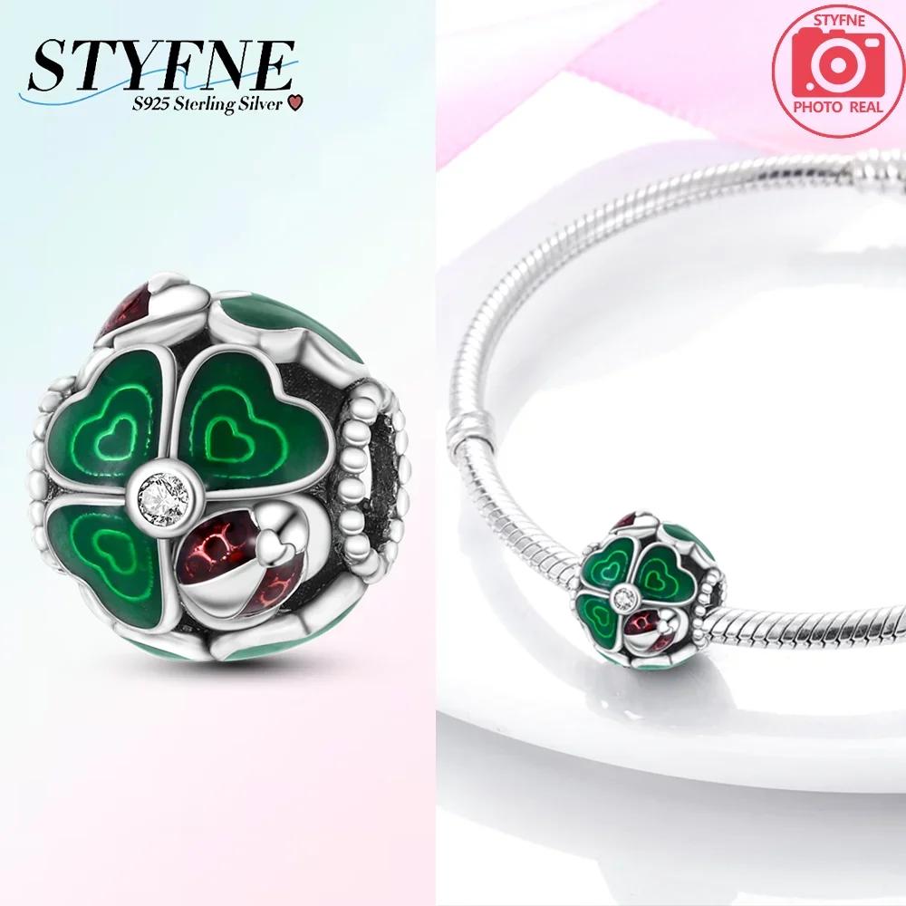 Copper Original Four-Leaf Clover Seven-Spotted Ladybug U-Shaped Horseshoe Pendant Beads Fit Bracelet Women Diy Fine Gift