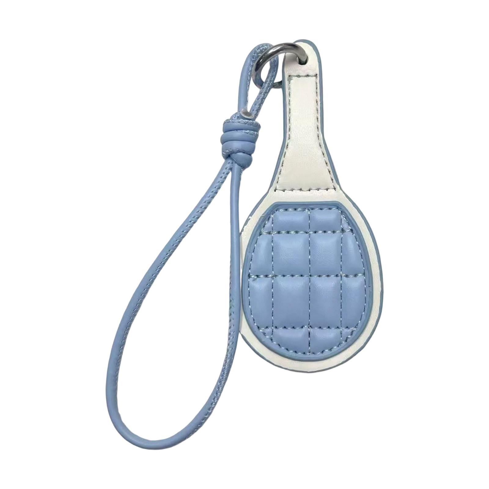 

Elegant Tennis Racket Keychain Pendant Bag Decoration Backpack Accessories Braided Handle Rope PU Material синий
