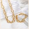 Stainless Steel Minimalist Chain Geometric Necklace for Women, 18k PVD Gold Plated Waterproof Jewelry Wholesale