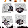 DIY Resin Casting Mold 4Pcs/set Halloween Skulls Quicksand Shaker Silicone Mold Tombstone Soft Coffin Mold Flexible Craft Mold