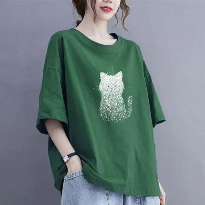 Summer Women Cotton Short-sleeved T-shirt Women Loose Tops