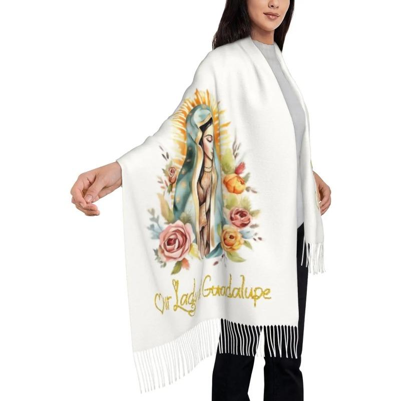 Virgin Mary Shawl Wrap for Women Our Lady of Virgen De Guadalupe Scarf Soft Large Blanket Scarves Warm Wraps