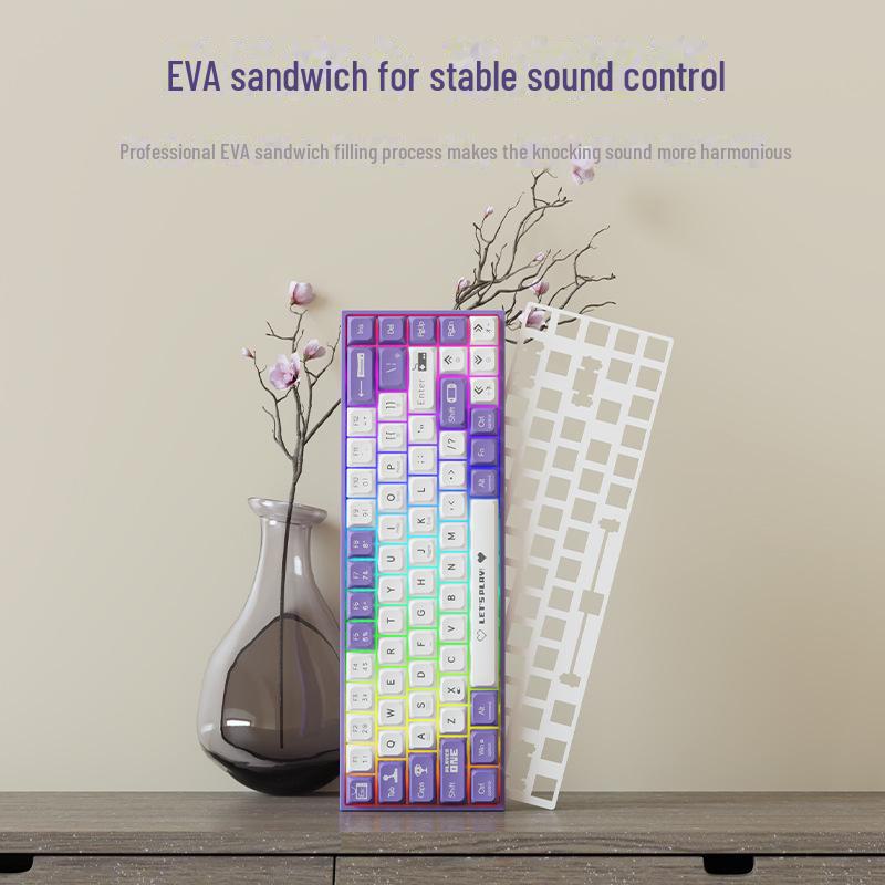 Black Duke AK680 Dual-Mode Wireless/Wired Mechanical Keyboard, Hot-Swappable, 68 Keys, Tea & Red Switch Options