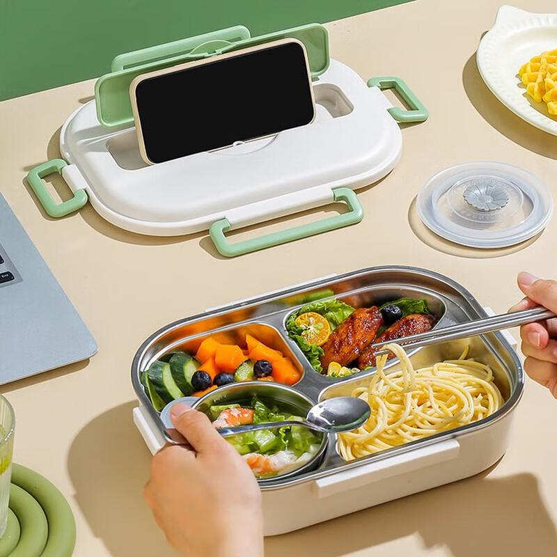 Panda 1.55L 4-Compartment 304 Stainless Steel Insulated Bento Box Set