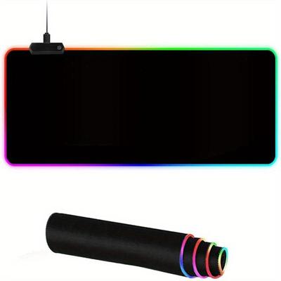 1pc Gaming Mouse Pad,Large Mouse Pad,13 Colors Led Light  PC Gaming Desk Mat, Non-Slip Rubber Based with Waterproof Coating Big Mouse Pad