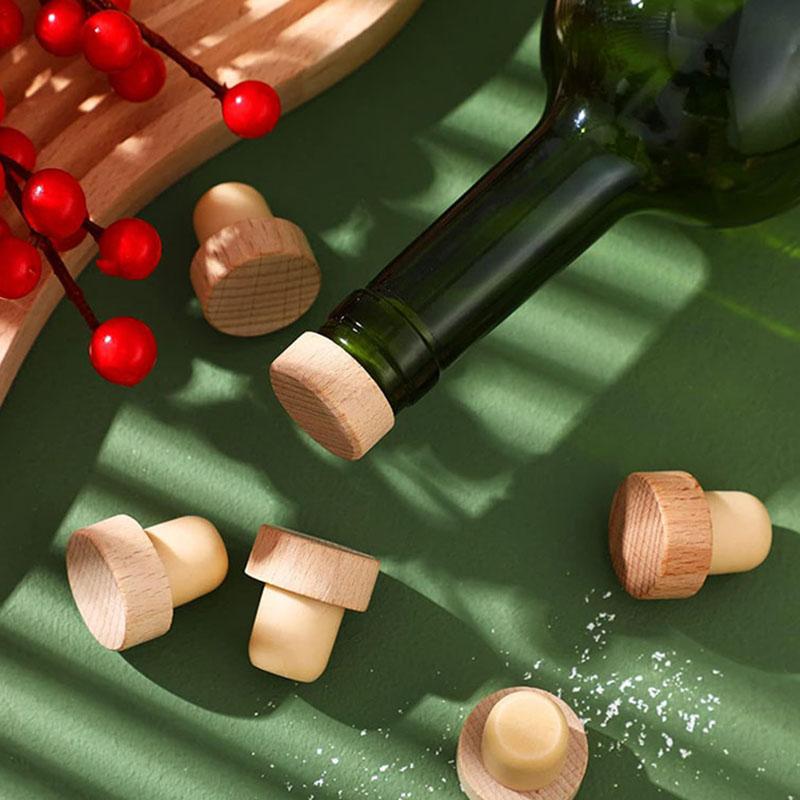 Wine Corks T-shaped Wine Corks Reusable Wine Corks Wooden and Rubber Bottle Corks Sealing Stoppers Beer Bottle Corks Crafts