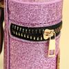 Trendy Glitter Cylindrical Coin Purse Mini Lipstick Pouch With Scarf Keychain Portable Earphone Storage Bag For Women Gifts