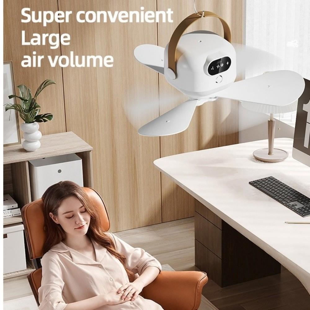 Rechargeable Hanging Fan Light Energy Saving Electric Fan Night Lamp  Outdoor Camping