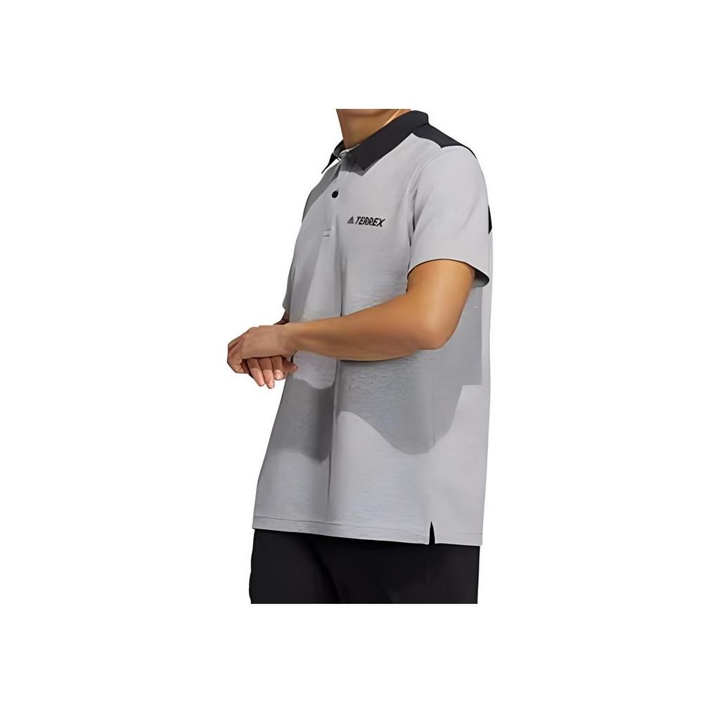 Adidas Breathable Short Sleeve Polo Shirt Men Tops Gray GN7609