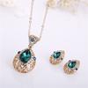 1set/3pcs (Necklace + Earrings) Women's Elegant Jewelry Set Water Drop Pendant Crystal Diamond Women's Jewelry Set