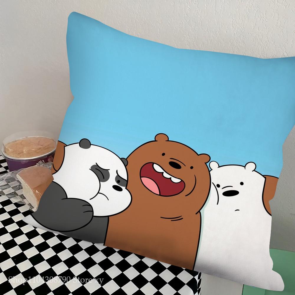 My B-Bare B-Niedźwiadki Kreskówkowe Bajki Poszewka na Poduszkę Kwadratowa Poduszka Sypialnia Sofa Wypoczynek Komfortowa Poduszka Salon Dekoracja Domu