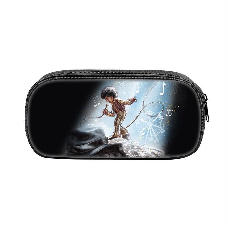Michael Jackson Zippered Pencil Case: Student Stationery Bag